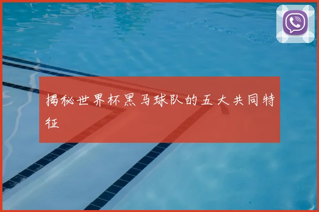 揭秘世界杯黑马球队的五大共同特征
